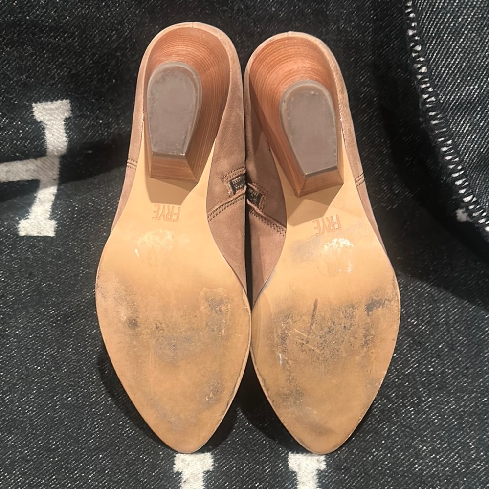 Frye Tan Ankle Booties with Suede Finish - Picture 2 of 3